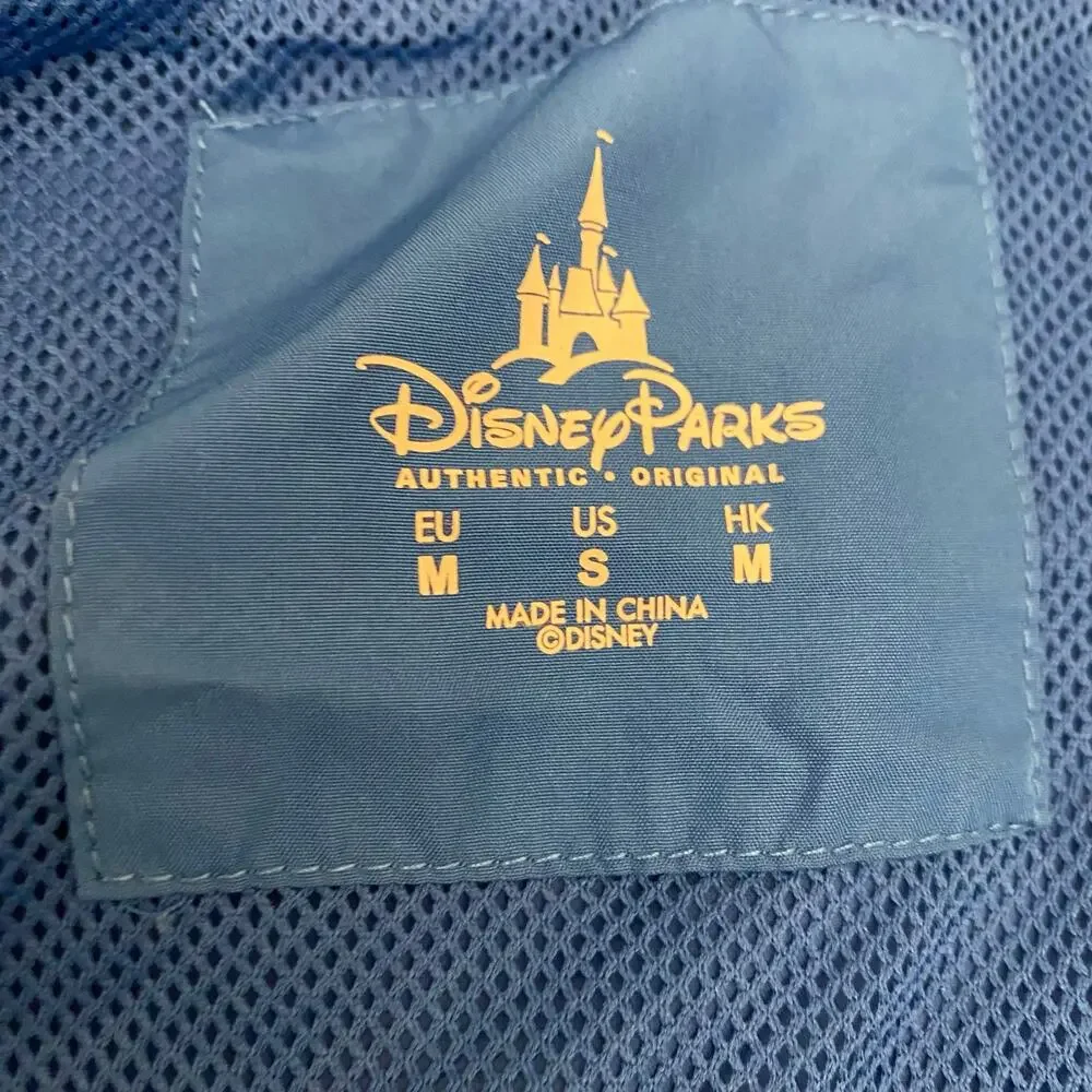 Disney Parks Unisex Size Small Windbreaker Jacket Blue and Grey with Hoodie